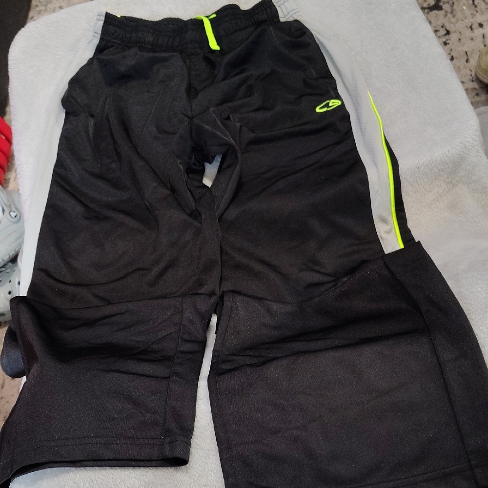 Kids Black and Gray Joggers with Neon Accents